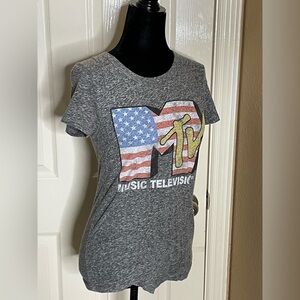 MTV MUSIC TELEVISION Junk Food Clothing T-Shirt Womens Size Small Cotton‌‌‌‍‍‍‍‍